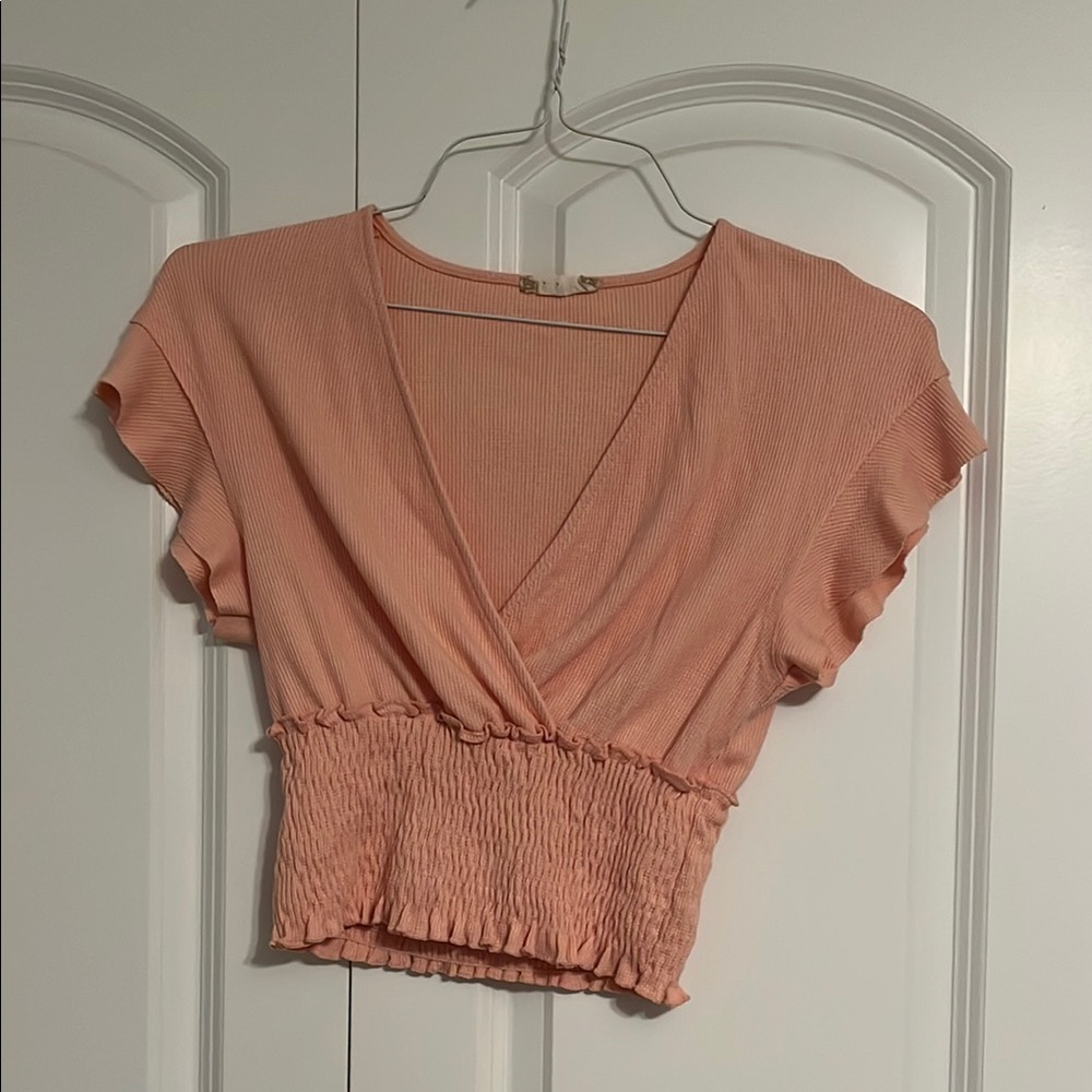 Peach Wrap Top